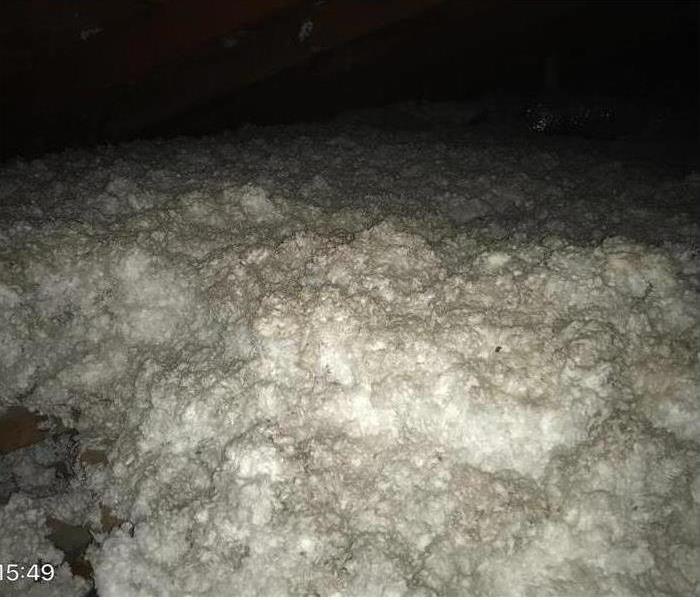 Soot damage in attic